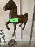 LARGE BRASS TANG DYNASTRY REPRO HORSE STATUE HEAVY