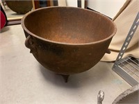 Antique large 3 legged cast iron cauldron