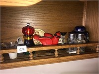 Misc items, salt peppers, ginger jar, pitcher