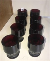 8 Ruby Red glasses