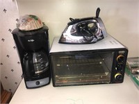 Coffee pot, toaster oven iron