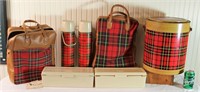 Plaid Thermos Lot Bags Jugs w Skotch Kooler