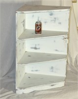 Distressed White Side Wood Corner Shelf