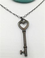 Tiffany & Co. Sterling "Key" Necklace.