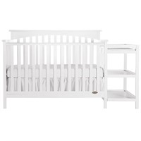 5-in-1 Convertible Crib and Changer, White