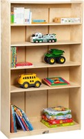 Wood Book Shelf  for Kids, 3 Shelf, Natural, 60" H