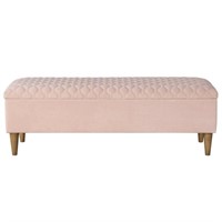 Sienna Fabric Ottoman with Storage. Pink