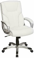 Leather Adjustable Office Desk Chair, White