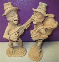 Lot of 2 Handmade 8" Peruvian Pottery Men