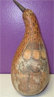 10.75" Tall Hand Painted Gourd Bird