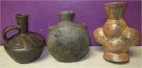 Lot of 3 Handmade Pottery Vessels