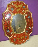 10" Hand Painted Lacquered Wall Mirror