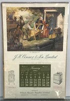 1953 J.H.Connor & Son Ltd wall calendar 14.5x22.5"