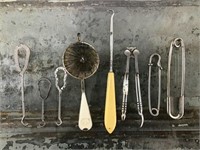 Group of vintage metal implements