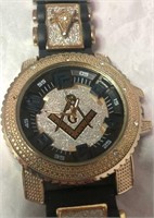 Freemason's Large Ornate Quartz Wrist Watch