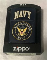 U.S. Navy Zippo Lighter in Plastic Holder