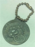 Vintage Esso Tiger Lost Key Metal Keychain