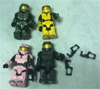 Lot of 4 Microsoft Action Figures & Extra Weapons