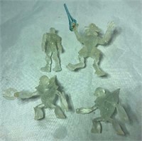 Lot of 4 Clear Alien Monster Action Figures