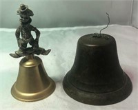 Lot of 2 Brass Bells (1 Clown & 1 Regular)