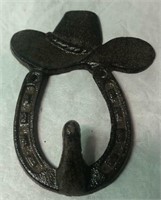Cast Iron Cowboy Hat & Horseshoe Hook