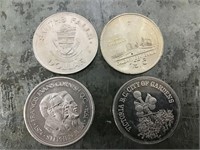 Trade dollars & medallions (4)
