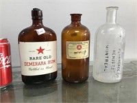 Vintage glass bottles (3)