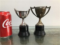 Vtg. silverplated trophies (2)