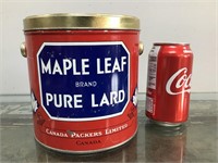 Vtg. Maple Leaf 5Lb Pure Lard bucket
