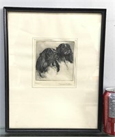 L.Watson framed original etching