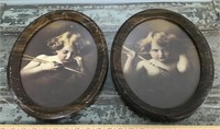 Cupid pictures in tin frames (2)