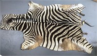 Vtg. zebra hide roughly 4'x8'