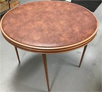 Vintage round Cooey padded top folding card table