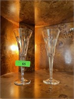 2 WATERFORD HEARTS CHAMPAGNE FLUTES