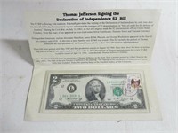 First Day of Issue BiCentennial $2 Note