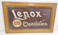 Lenox Chocolates framed glass advertisement