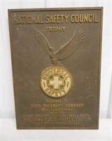 National Safety Trophy Council award plaque