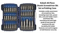 Kobalt 40-Piece Screwdriver Bit Set w/ Case