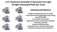 6" Aluminum Remo Recessed Can Lights (6-Pack)