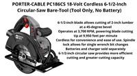 PORTER-CABLE 18-Volt Cordless 6-1/2-Inch Circular-