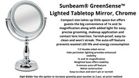Sunbeam® 
Lighted Tabletop Mirror, Chrome