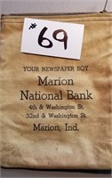 Marion National Bank Money Bag for Newspaper Boy