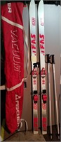 F.A.S. Elan Salomon Snow Skis with Poles & bag