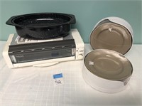 Spacemaker, toaster, small roaster, 8" plates