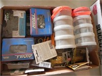 Flat of supplies - nails, sm hinges, etc.