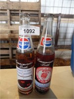 2 Vintage Football Commemorative Pepsi Bottles