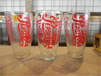 Vintage Pepsi Cola Drinking Glasses (lot of 3)