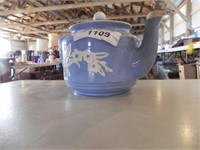 Vintage Harker Cameoware Blue Tea Pot