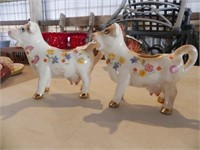 Vintage Floral Cow Creamers - lot of 2