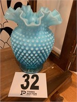 Fenton Large Blue Hobnail Vase (LR)